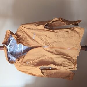 Golden yellow Columbia rain jacket